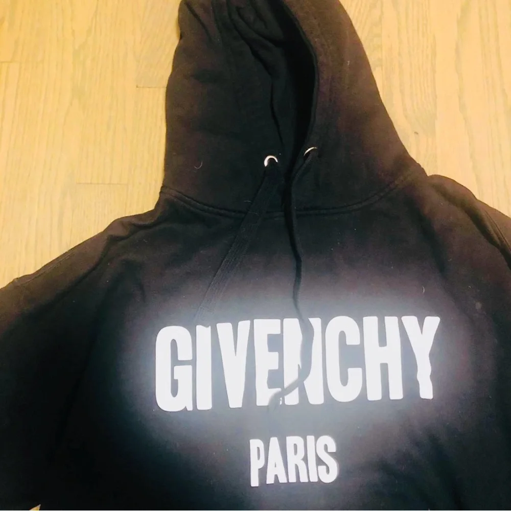 GIVENCHY Black Women’s Hoodie with White Logo, Size Medium - Picture 3 of 3